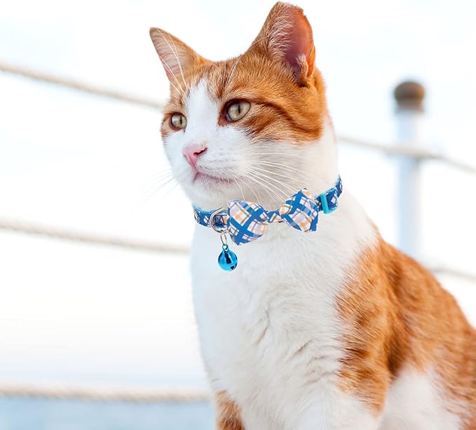 Breakaway Cat Collar with Removable Bow Tie and Bell, 3 Pack Safety Buckle - Image 5