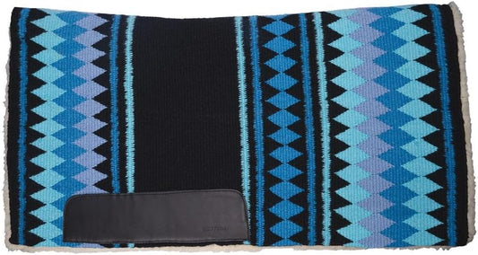 Fleece Bottom Contoured Saddle Pad - 34" x 40" | New Zealand Wool Top | 3/4" Felt Core | Contoured Fit | Hypoallergenic Fleece Lining | Weighs 8 lbs