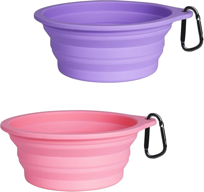 PetBonus 2-Pack Silicone Collapsible Dog Bowls, BPA Free Dishwasher Safe by Petbonus