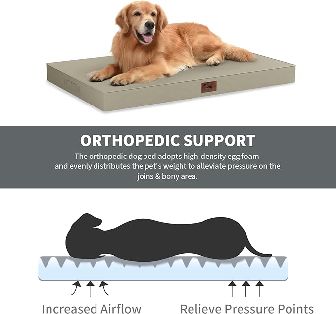 Outdoor Dog Bed for Small Dogs, Waterproof Dog Crate Bed for Medium Dogs Cats - Image 3