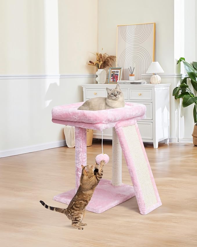 SYANDLVY Small Cat Tree with Scratching Board, Cat Scratching Post - Image 7