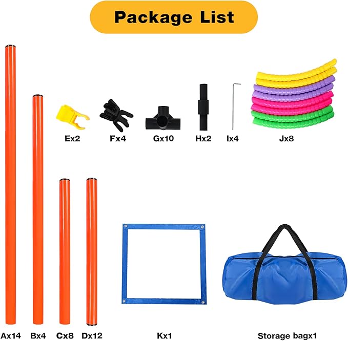 Dog Agility Course Backyard Set, 4 Sets Pet Agility Training Equipment - Image 6