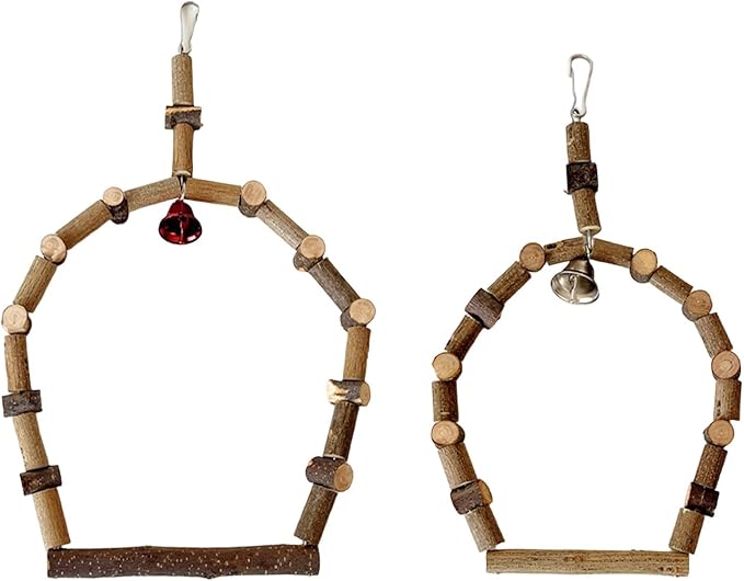 Natural Wood Bird Swing Perch - Image 4