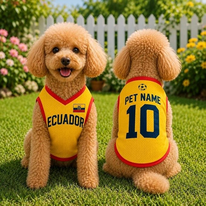 V-DECORPARKS Personalized Pet Soccer Jersey Custom Name Number Dog Cat Football - Image 3