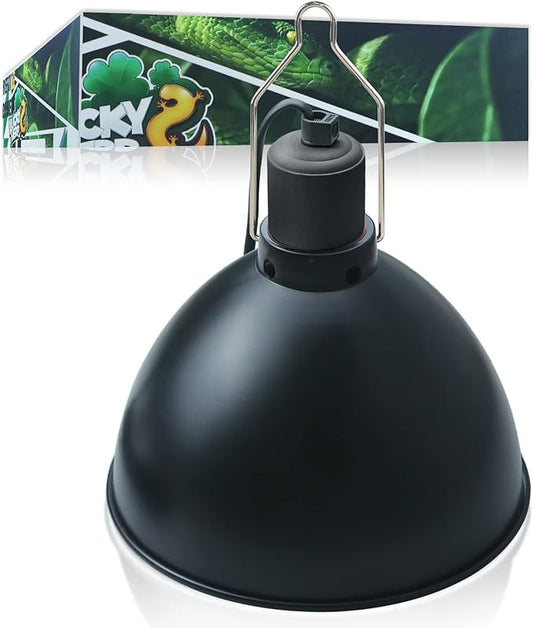 LUCKY HERP Aluminum 8.1inch Dome Reptile Light Fixture, Reptile Heat Lamp by LUCKYHERP