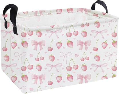 Essme Rectangular Kids Baskets, Girls Storage Basket Pink Bins by ESSME