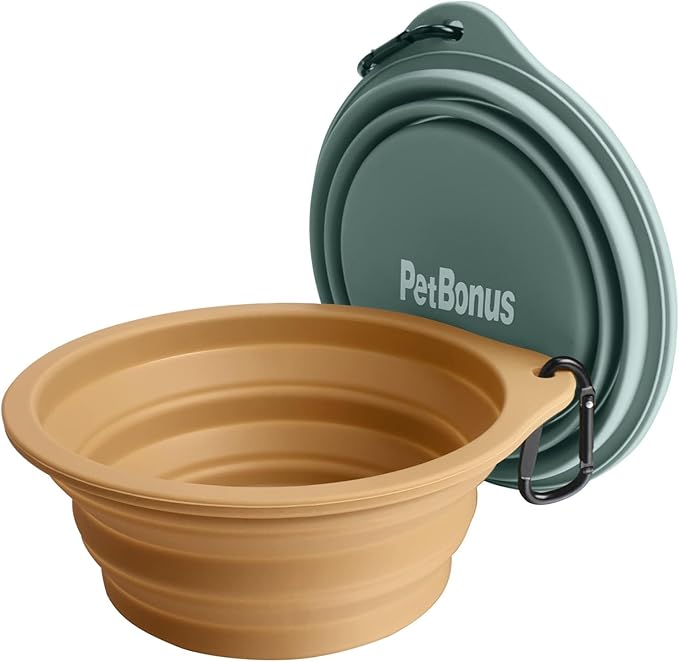 PetBonus 2-Pack Large Silicone Collapsible Dog Bowls, 34oz/1000ml BPA Free - Image 7