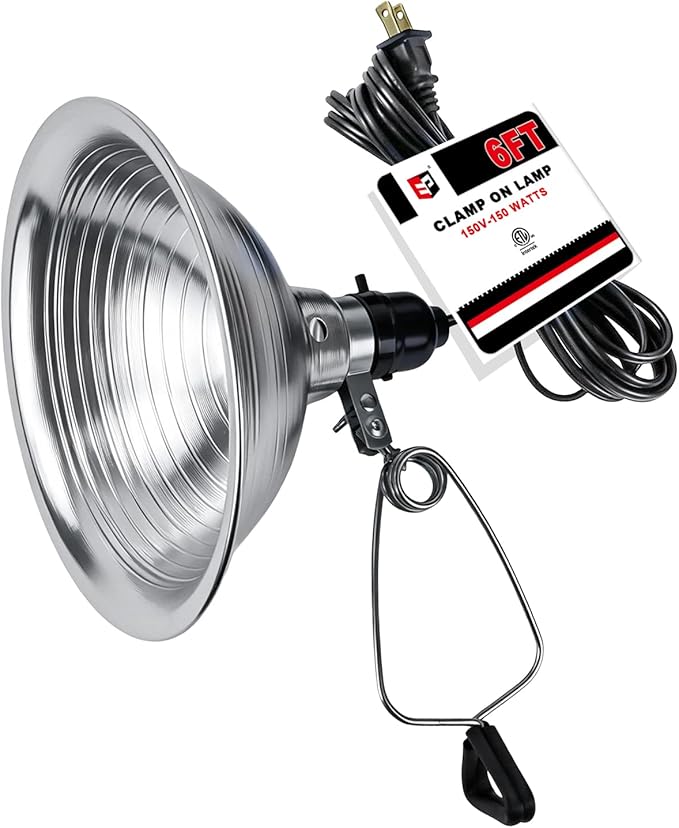 EP Clamp Lamp Light with Detachable 8.5 Inch Aluminum Reflector, 150 Watt E26 by ENERGYPRO