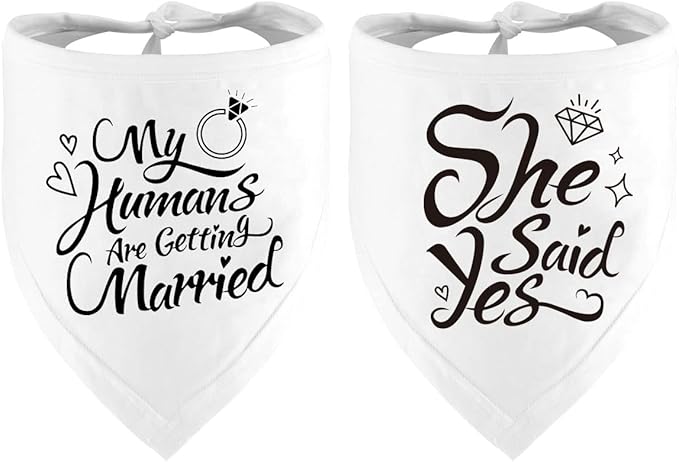 Engagement Gift, My Humans are Getting Married Dog Bandana, Wedding Photo Prop by DZMODZ