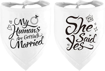 Engagement Gift, My Humans are Getting Married Dog Bandana, Wedding Photo Prop by DZMODZ