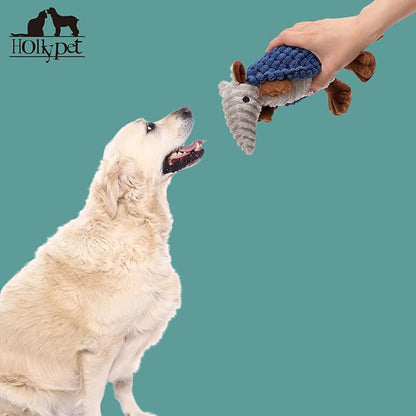 Hollypet Plush Dog Squeaky Toy Stuffed Armadillo Animal Pet Puppy Chew Toys - Image 4