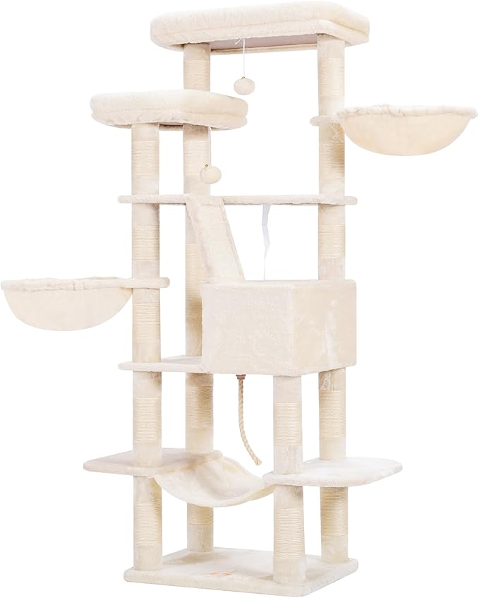 Heybly Cat Tree, 68 inch Multi-Level Cat Tower - Image 9