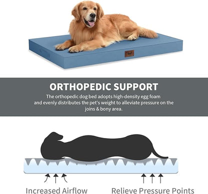 Outdoor Dog Bed for Small Dogs & Cats, Waterproof Dog Crate Mat Orthopedic Egg - Image 3