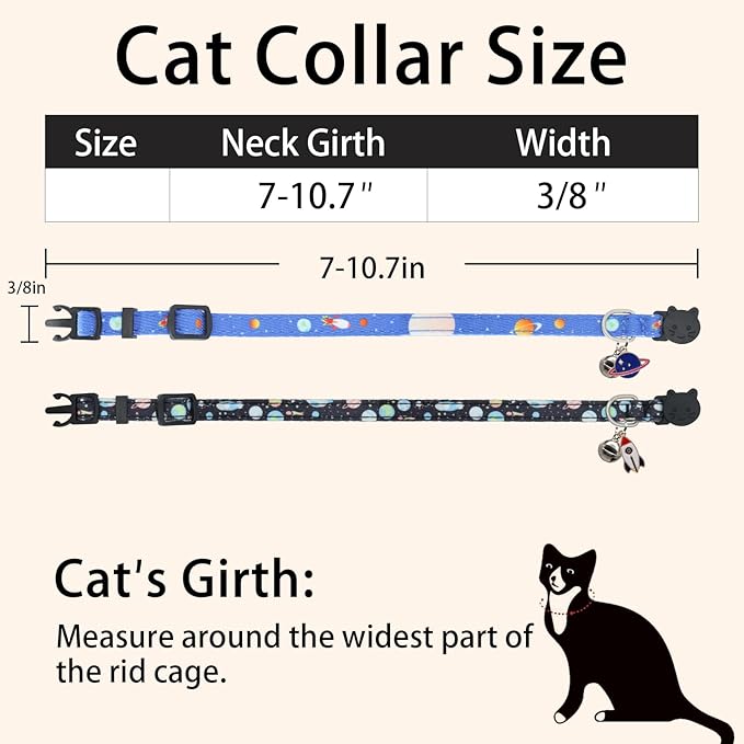 Cat Collar Breakaway, 2 Pack Cotton Kitten Collars - Image 5