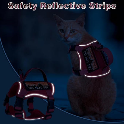 Tactical Cat Harness for Walking, Adjustable Escape Proof Pet Vest for Large Cat - Image 8