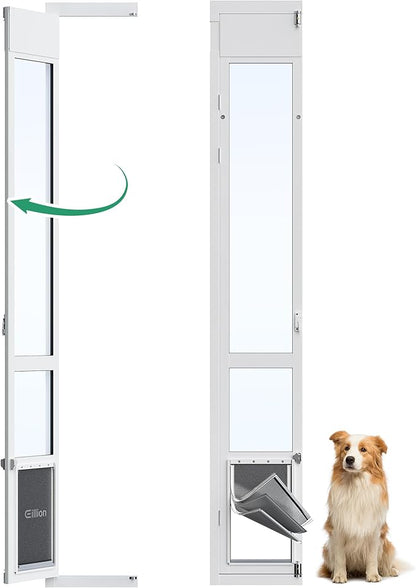 3 Flap Large Dog Door for Sliding Glass Door, Openable Pet Door for Sliding by ExploreNow