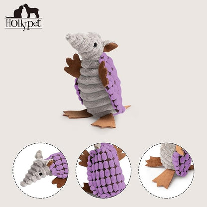 Hollypet Plush Dog Squeaky Toy Stuffed Armadillo Animal Pet Puppy Chew Toys - Image 3