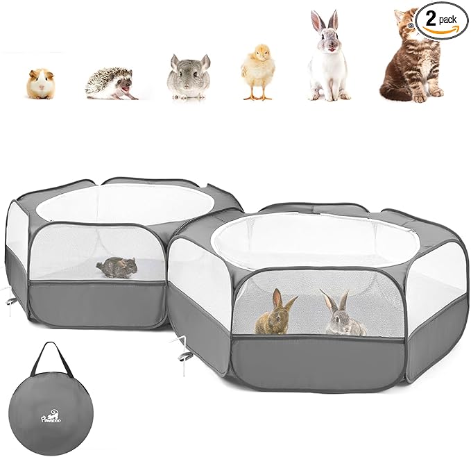Pawaboo Small Animals Playpen, Portable Chicken Coop Run Large Chick Brooder by Pawaboo