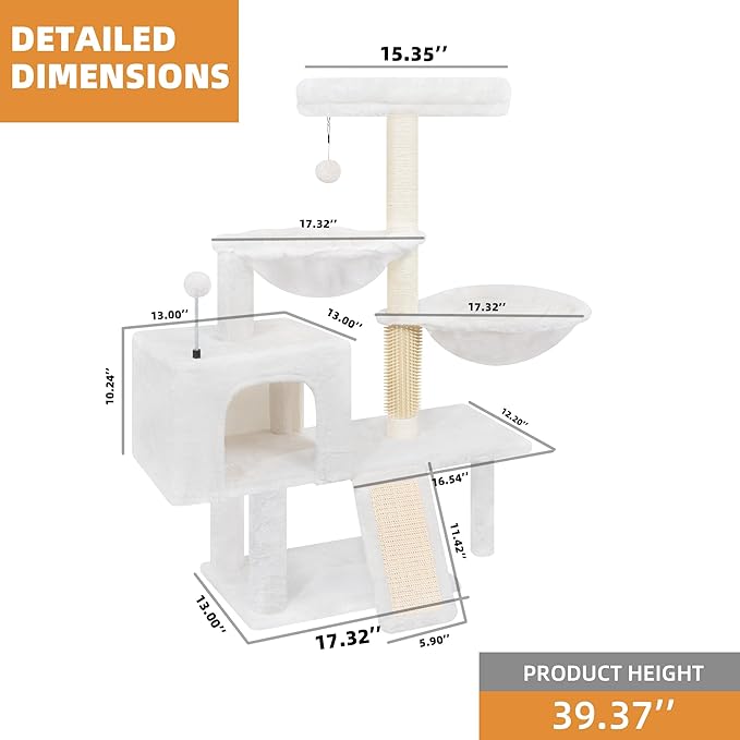 Roypet 39.4" Cat Tree for Indoor Cats - Image 3
