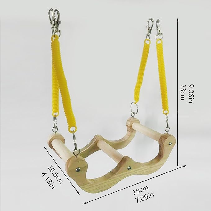 Loaded Bird Swing Handcrafted Wooden Perch - Image 6