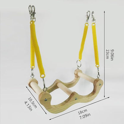 Loaded Bird Swing Handcrafted Wooden Perch - Image 6