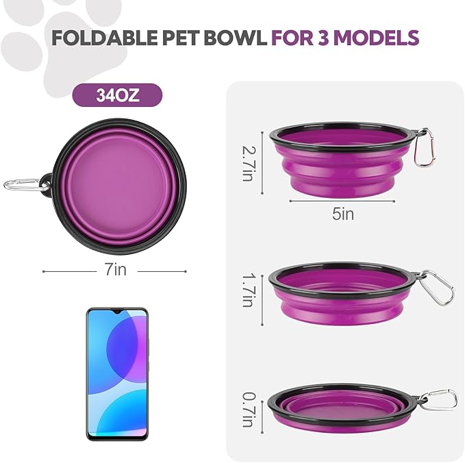 Collapsible Dog Bowl Large 2 Pack, Dog Water Bowls - Image 5