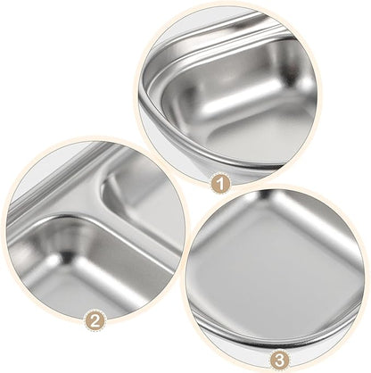 Ipetboom Compartment Pet Tray Food Bowls: 8pcs Stainless Steel Cat Bowl Divided - Image 2