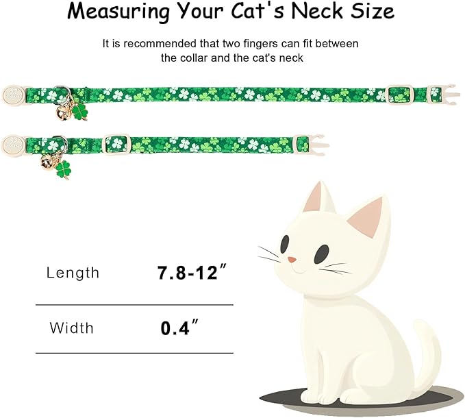 2 Pack St. Patrick’s Day Cat Collars - Image 4