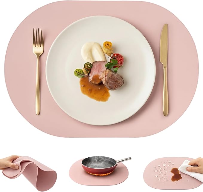 Premium Thick Silicone Placemat，Heat & Oil Resistant, Non-Slip Table Mat by Promattoo
