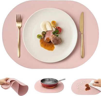 Premium Thick Silicone Placemat，Heat & Oil Resistant, Non-Slip Table Mat by Promattoo