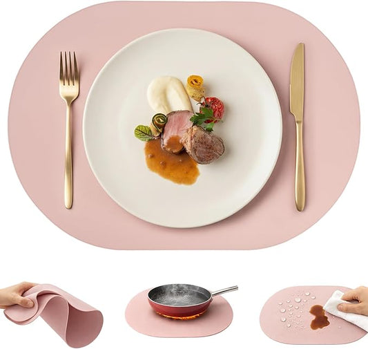 Premium Thick Silicone Placemat，Heat & Oil Resistant, Non-Slip Table Mat by Promattoo
