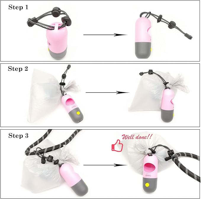Dog Poop Bags Holder with LED Flashlight|Pet Waste Bags Dispenser - Image 7