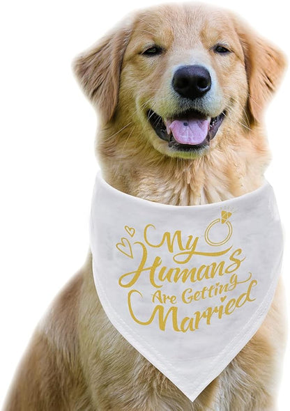 Engagement Gift, My Humans are Getting Married Dog Bandana, Wedding Photo Prop - Image 2