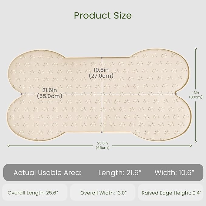 PWTAA Dog Food Mat Anti-Slip Silicone Dog Bowl Mat Thicker Pet Placemat - Image 2