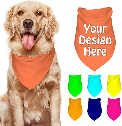 Customize Pet Scarfs Custom Dog Bandana Add Your Photo Name Text Image by VYXONIA