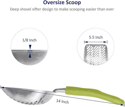 WePet Cat Litter Scoop, Aluminum Alloy Sifter, Kitty Metal Scooper, Deep Shovel - Image 2