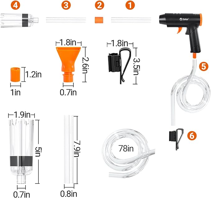 Yaubay 132GPH Manual Aquarium Gravel Cleaner, Fish Tank Siphon Vacuum Cleaner - Image 7