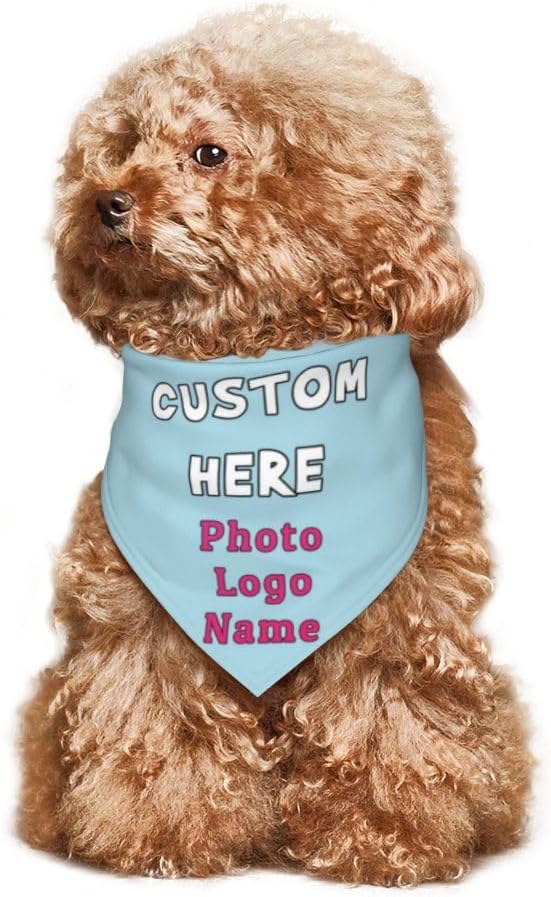 Personalized Dog Bandanas Custom Pet Scarf Add Your Own Logo Photo Text - Image 6