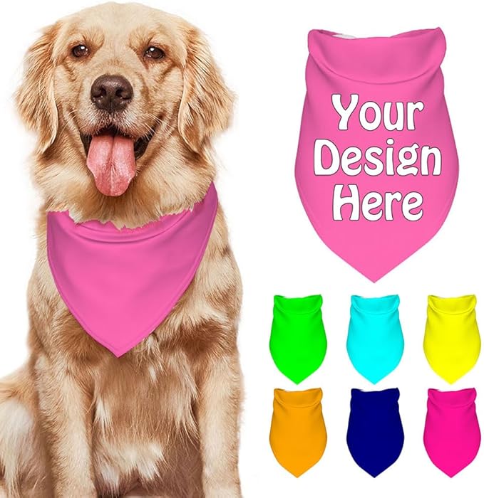 Customize Pet Scarfs Custom Dog Bandana Add Your Photo Name Text Image by VYXONIA