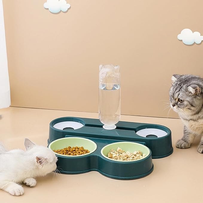 4 in 1 Pet Food Feeders with Automatic Water Bottle Bowl, Double Bowl Dog - Image 7