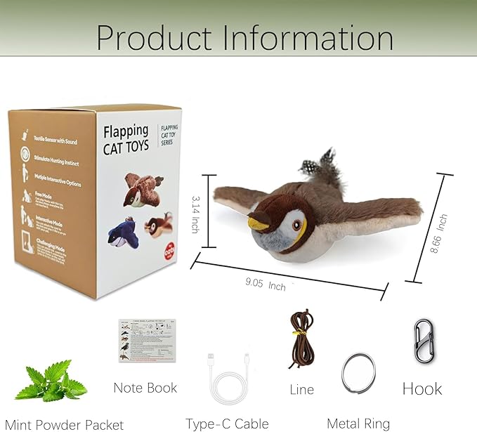 Upgraded Interactive Chirping Bird Cat Toys - Image 2