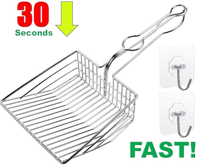 Qualiall All Metal Litter Scoop, Solid Metal Sifter, Cat Litter Scoop Metal - Image 9
