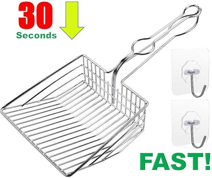 Qualiall All Metal Litter Scoop, Solid Metal Sifter, Cat Litter Scoop Metal - Image 9
