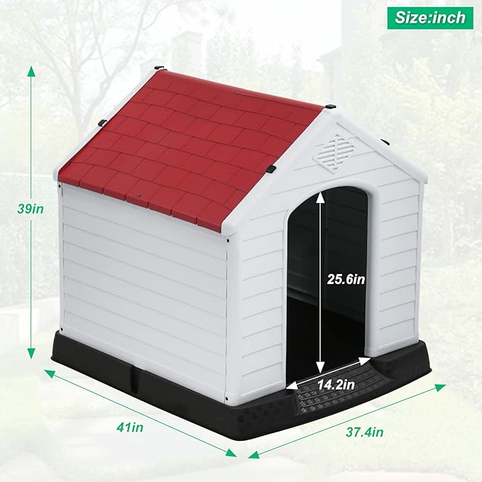 FDW Dog House Indoor Outdoor Durable Ventilate Waterproof Pet Plastic Dog House - Image 8