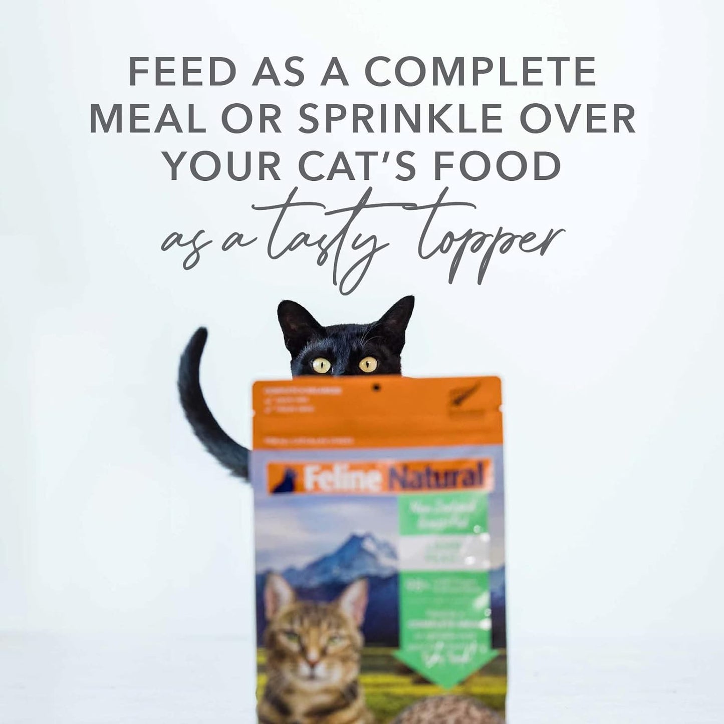 Feline Natural High Protein Dry Cat Food, Freeze-Dried Diet with 98% Meat, Organs & Seafood, No Peas, Grains, or Artificial Additives, Made in New Zealand, Chicken & Lamb, 3.5oz