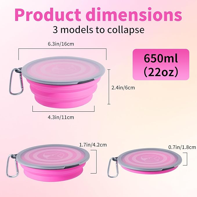 SLSON Dog Bowls Pet Collapsible Bowl - Image 3