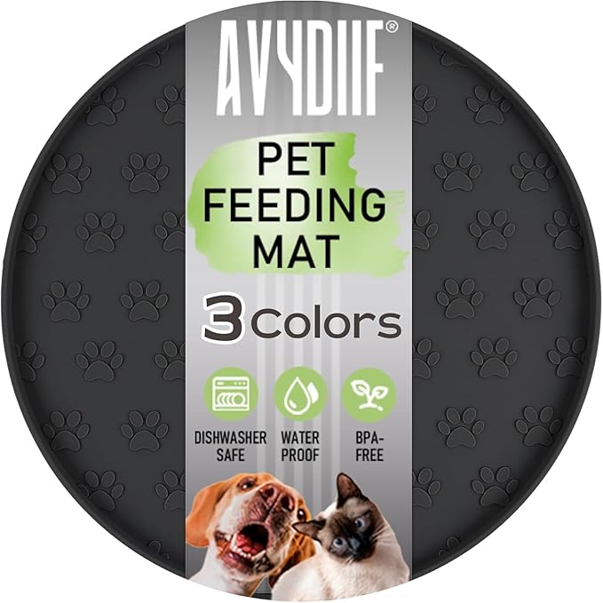 Pet Feeding Mats for Food and Water, Waterproof Anti-Slip Placemats for Dog Cat by AVYDIIF