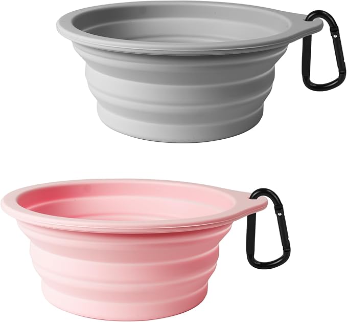 PetBonus 2-Pack Silicone Collapsible Dog Bowls, BPA Free Dishwasher Safe by Petbonus
