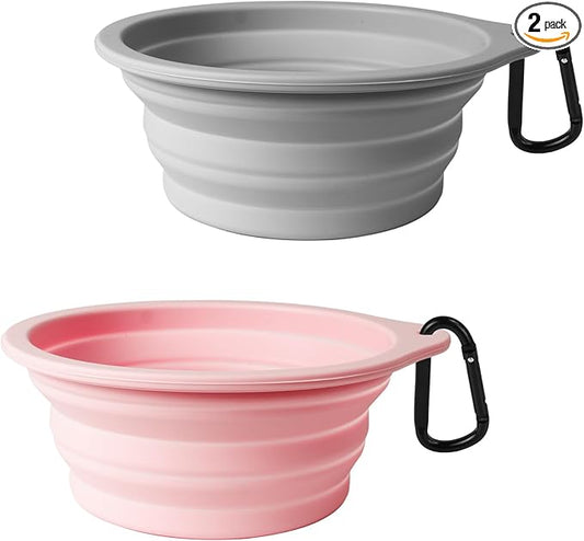 PetBonus 2-Pack Large Silicone Collapsible Dog Bowls, 34oz/1000ml BPA Free by Petbonus