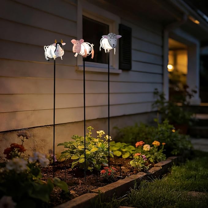 Farm Animal Solar Garden Lights, Decorative Statues Figurine Lights - Image 5